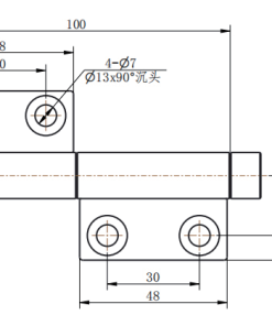 CL179-1 stainless steel detachable L-hinge technical dimension drawing