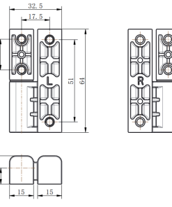 Alternative view of CL203-1L & CL203-1R Zinc Alloy 180° Lift-Off Detachable Industrial Cabinet Hinges
