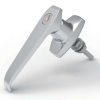 MZ312-3M series zinc alloy bright chrome plated IP65 quarter turn L handle industrial cabinet lock M10 threaded shaft screw mounting MZ312-3M with lock core MZ312-4M without lock core MZ312-4AM-R MZ312-4AM-L right left opening padlock facility 90 degree rotation for electrical cabinets distribution boxes server racks and machinery enclosures