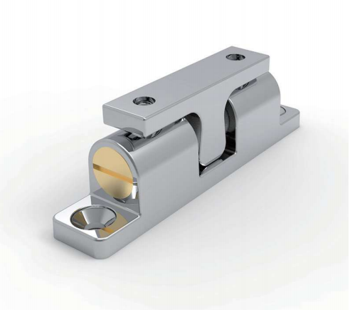 CX101-1 bright chrome plated zinc alloy roller latch with copper bolt