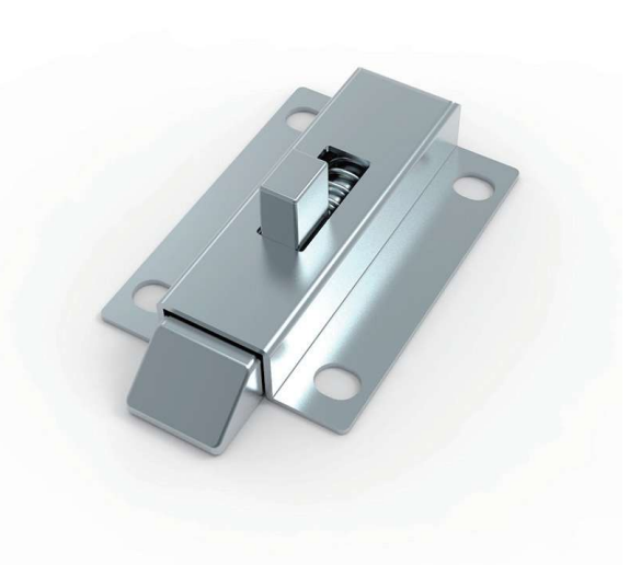 CX633-1A white zinc plated slide latch with steel bracket and zinc alloy bolt