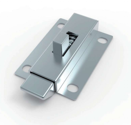 CX633-1AF white zinc plated slide latch with steel bracket and zinc alloy bolt