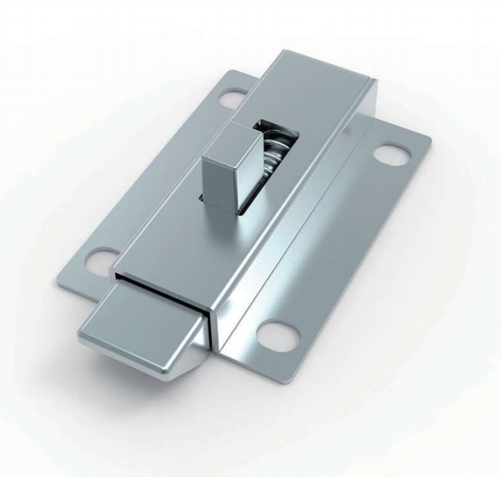 CX633-1AF white zinc plated slide latch with steel bracket and zinc alloy bolt