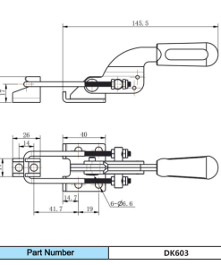 Alternative view of DK603 & DK603-3 Industrial Toggle Clamps | White Zinc Plated Steel Quick Release Clamp with Rubber Handle