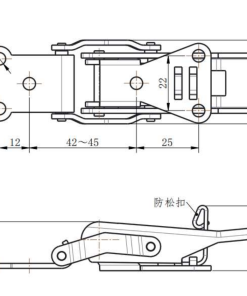 Alternative view of DK605-1 SUS304 Stainless Steel Toggle Latch | Mirror Polished Heavy Duty Draw Latch with Safety Catch