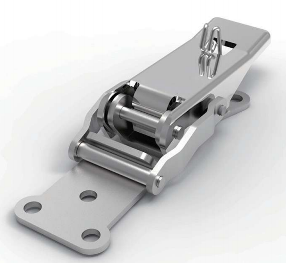 DK605-1 SUS304 Stainless Steel Toggle Latch | Mirror Polished Heavy Duty Draw Latch with Safety Catch