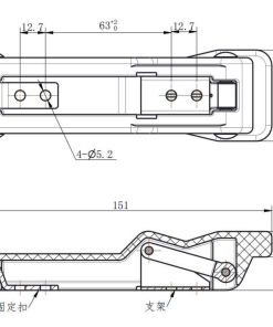 Alternative view of DK609-2 TPR Toggle Latch | 151mm Heavy Duty Black Rubber Latch with SUS304 Stainless Steel Bracket