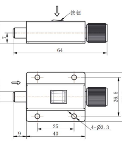 Alternative view of DK611-1 SUS304 Sliding Latch | Stainless Steel Push Button Slide Bolt with Chrome Grip