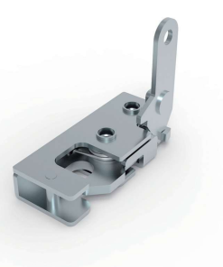 DK618-6 steel toggle latch with white zinc plated finish and L-shaped left hand design