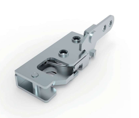 DK618-7 steel toggle latch with white zinc plated finish and left hand L-shaped design