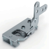 DK618-8 steel toggle latch with white zinc plated finish, L-shaped left hand design, and multi-hole handle