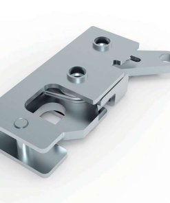 DK618-9 steel toggle latch with white zinc plated finish, L-shaped left hand design, and compact handle