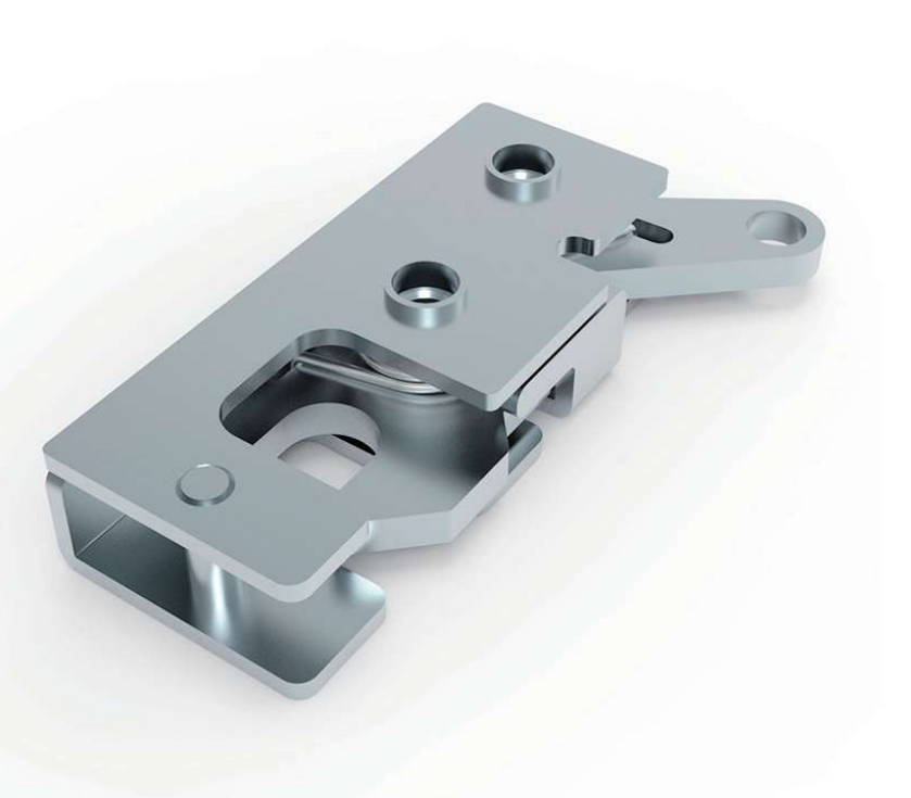 DK618-9 steel toggle latch with white zinc plated finish, L-shaped left hand design, and compact handle