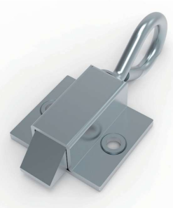 DK634-1 white zinc plated steel slide latch with pull ring