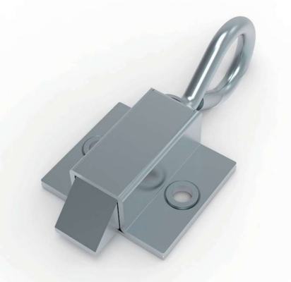 DK634-1 white zinc plated steel slide latch with pull ring