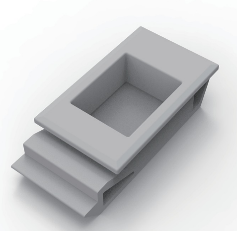DK725 grey ABS push-to-close latch for 1.5mm to 2.0mm panels
