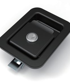 MB866-27A IP54 zinc alloy recessed paddle lock, black powder coating flush panel lock for RV, truck toolbox and electrical cabinet