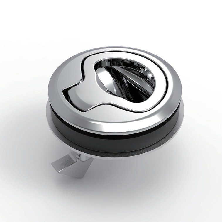 MB902-1 IP54 round cam lock, bright chrome plated zinc alloy housing handle, galvanized cam steel cup for electrical cabinet enclosure