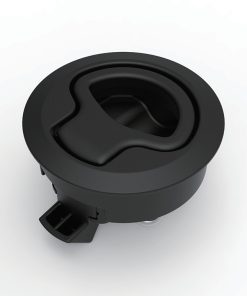 MB902-3 IP54 round recessed panel lock, zinc alloy bright chrome or PA black, without insert, Ø50 cutout for cabinet enclosure