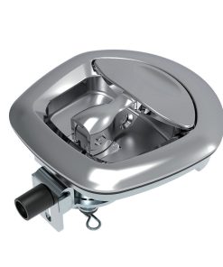 MB906-1 IP54 recessed panel lock, zinc alloy, bright chrome plated finish, connectable electric motor, spiral key 1000#