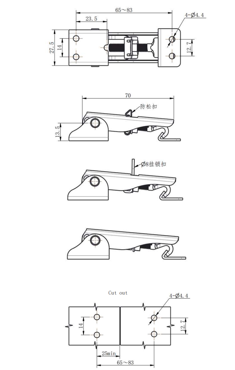 DK602 Series Concealed Toggle Latch - Image 4