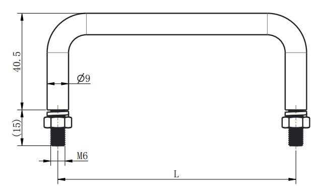 LS507 Recessed Pull Handle dimension drawing