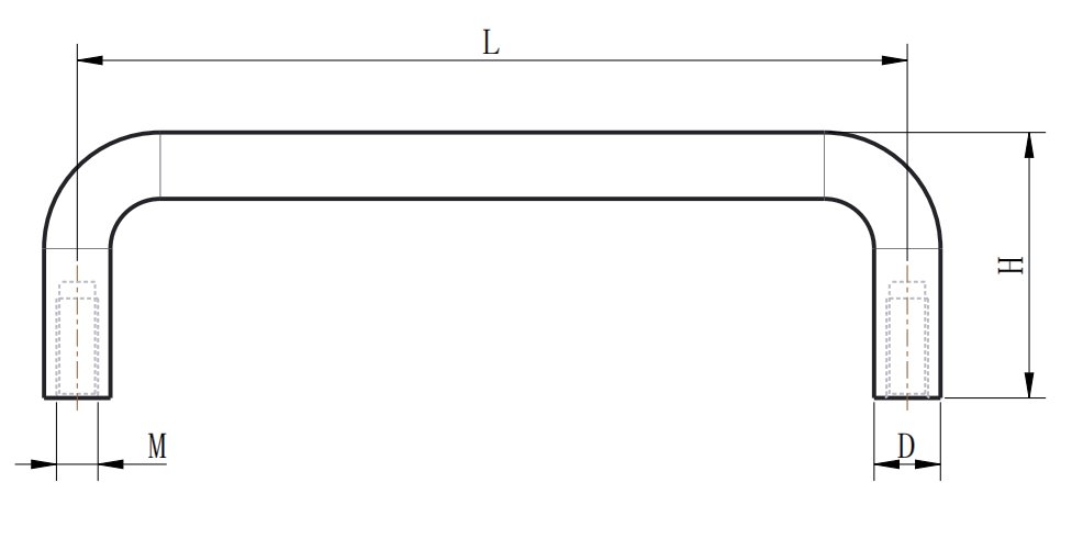 LS511 Recessed Handle dimension drawing