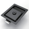 MB866-3 recessed paddle panel lock, black powder coated flush mount cabinet latch