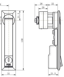 ML731-2 Push Button Rod Control Lock with connecting rods