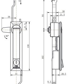 ML731-3 Multi-Point Rod Control Lock with connecting rods