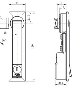 ML731-4 Rod Control Lock with Cover with connecting rods
