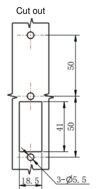 ML821-1 White Rod Control Lock cut out drawing