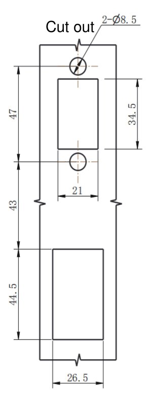 ML828-1G Padlockable Rod Control Lock cut out drawing