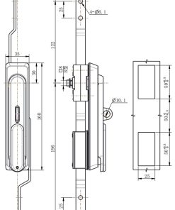 ML840-1G Black Rod Control Lock, front view