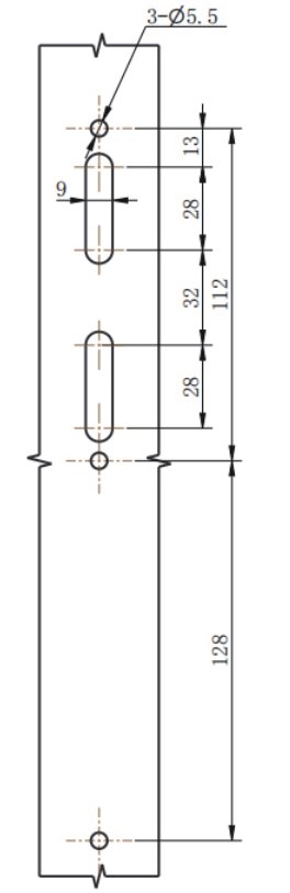 ML867-1G Lift Up Rod Control Lock cut out drawing