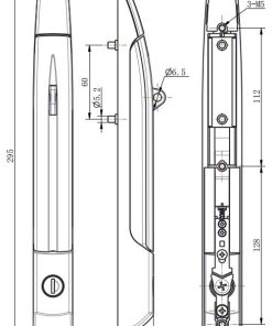 ML867-1G Lift Up Rod Control Lock with connecting rods