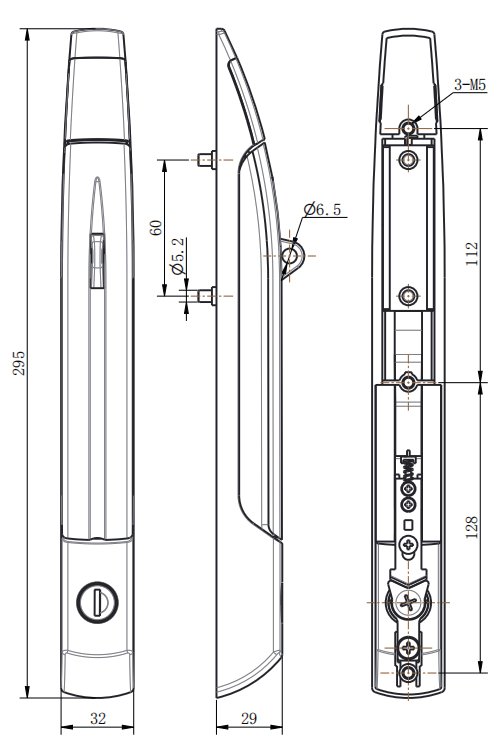 ML867-1G Lift Up Rod Control Lock with connecting rods