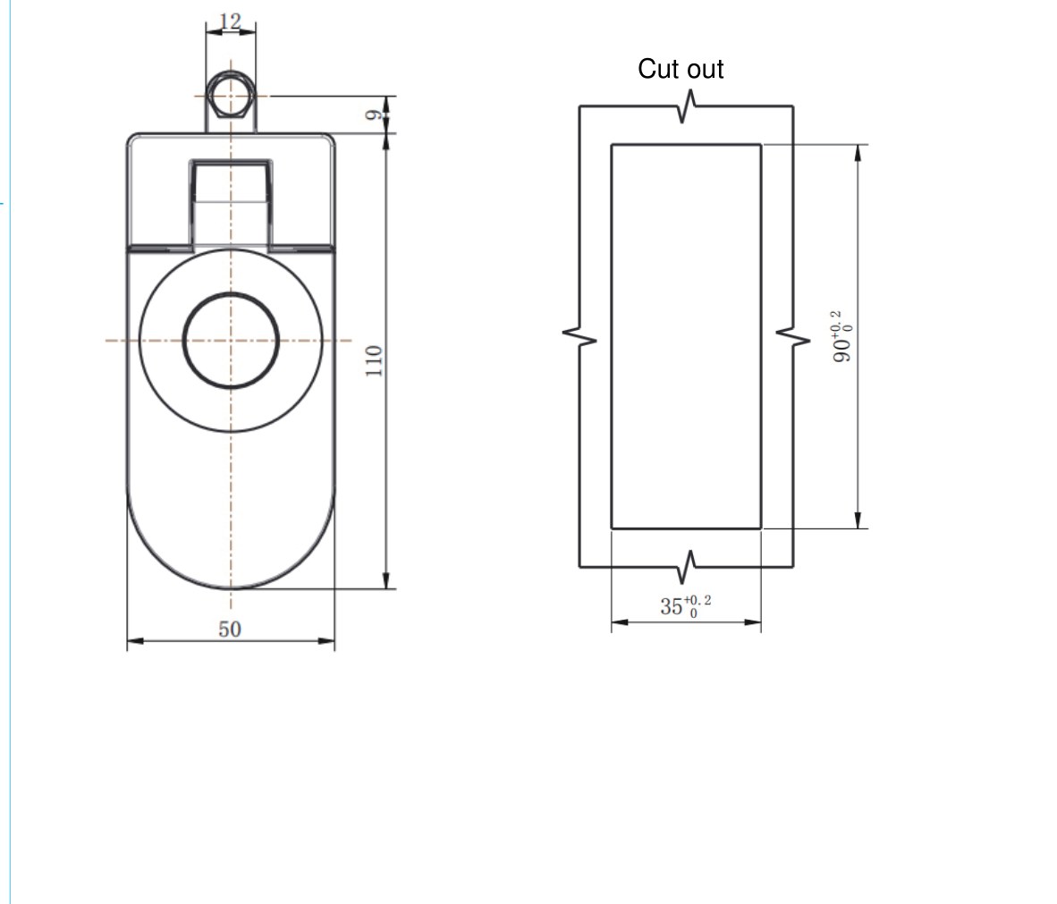 MP718-1A swing handle lock cut out