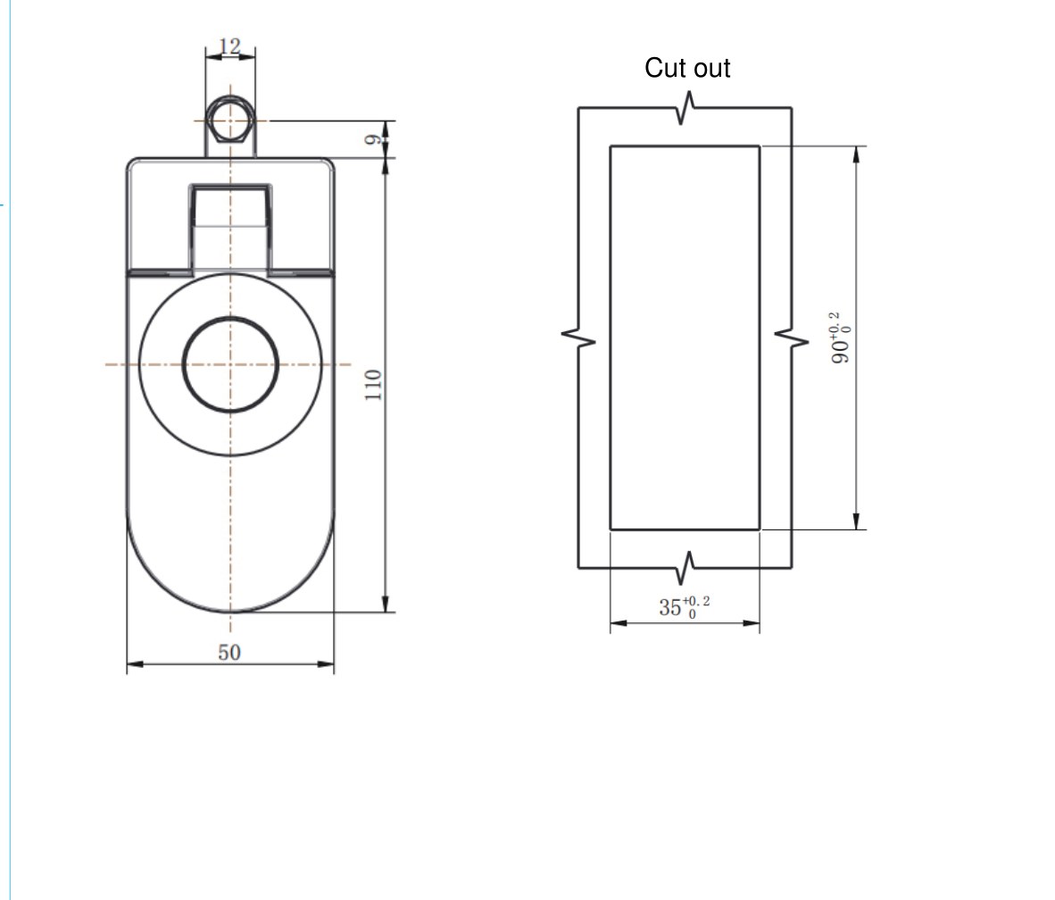 MP718-3A swing handle lock cut out