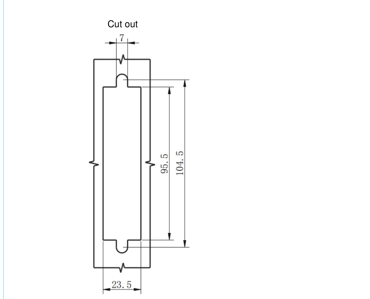 MP730-1 nano coated swing handle lock cut out drawing