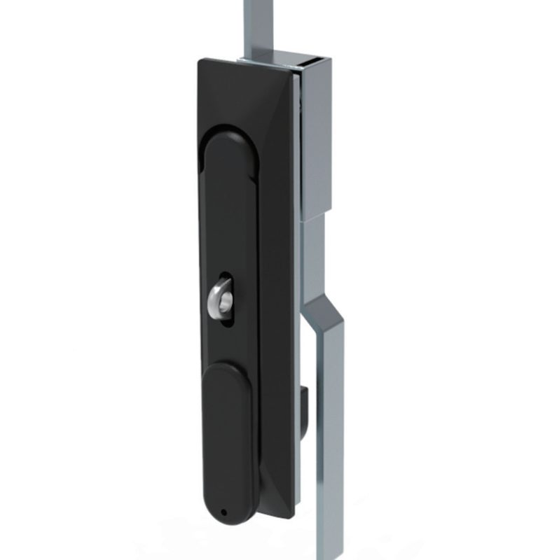 Multi‑point rod control lock system for tall electrical cabinet door